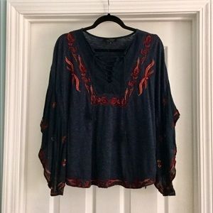Lucky Brand butterfly sleeve shirt XL